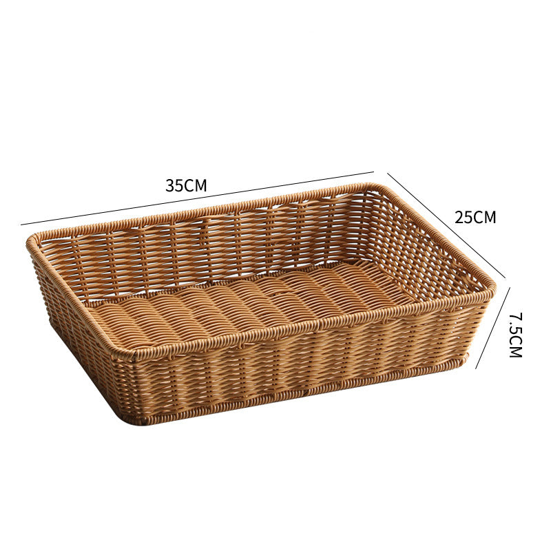 Unisex Rechteckiger Aufbewahrungskorb aus handgeflochtenem Material Brehn
