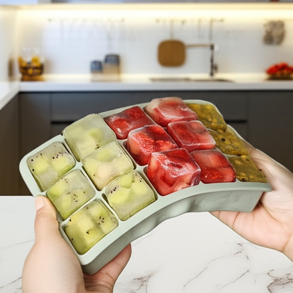 Silikon-Eiswürfelform mit Praktischer Aufbewahrungsbox Brehn