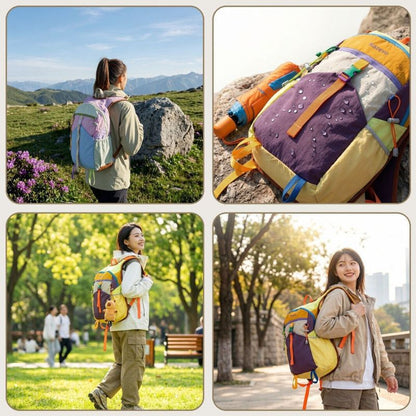 Farbenfroher Mehrfach-Taschen Rucksack Brehn