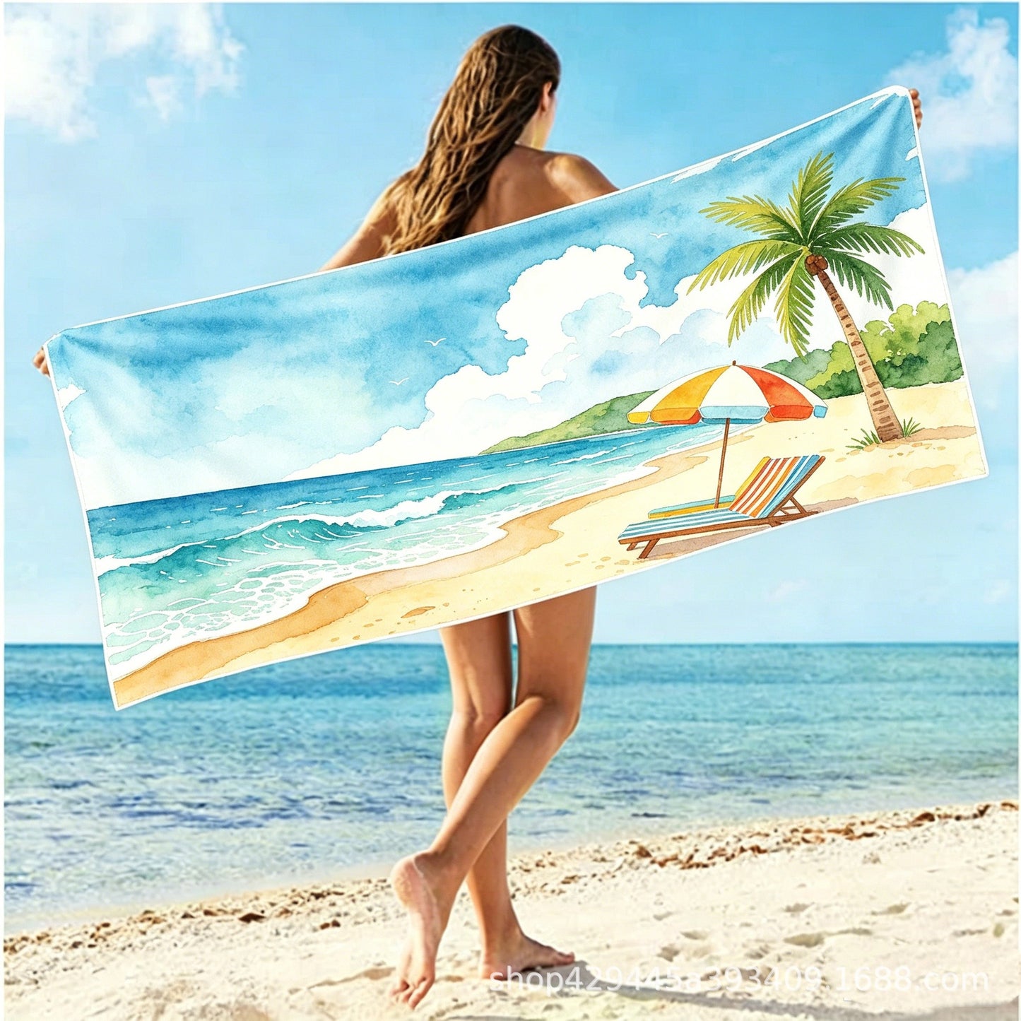 Damen Strand-Schnelltrockentuch mit buntem Design Brehn