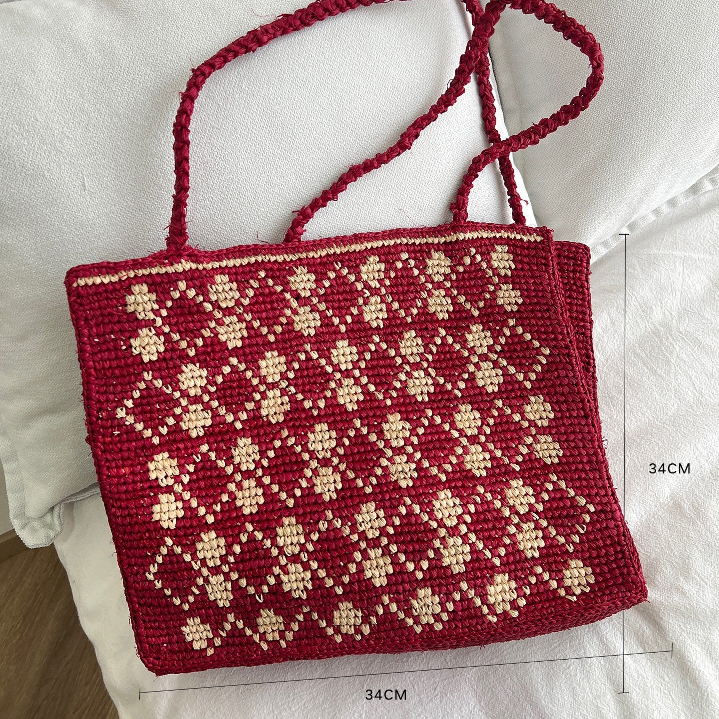 Handgefertigte Stricktasche mit Floralen Design Brehn