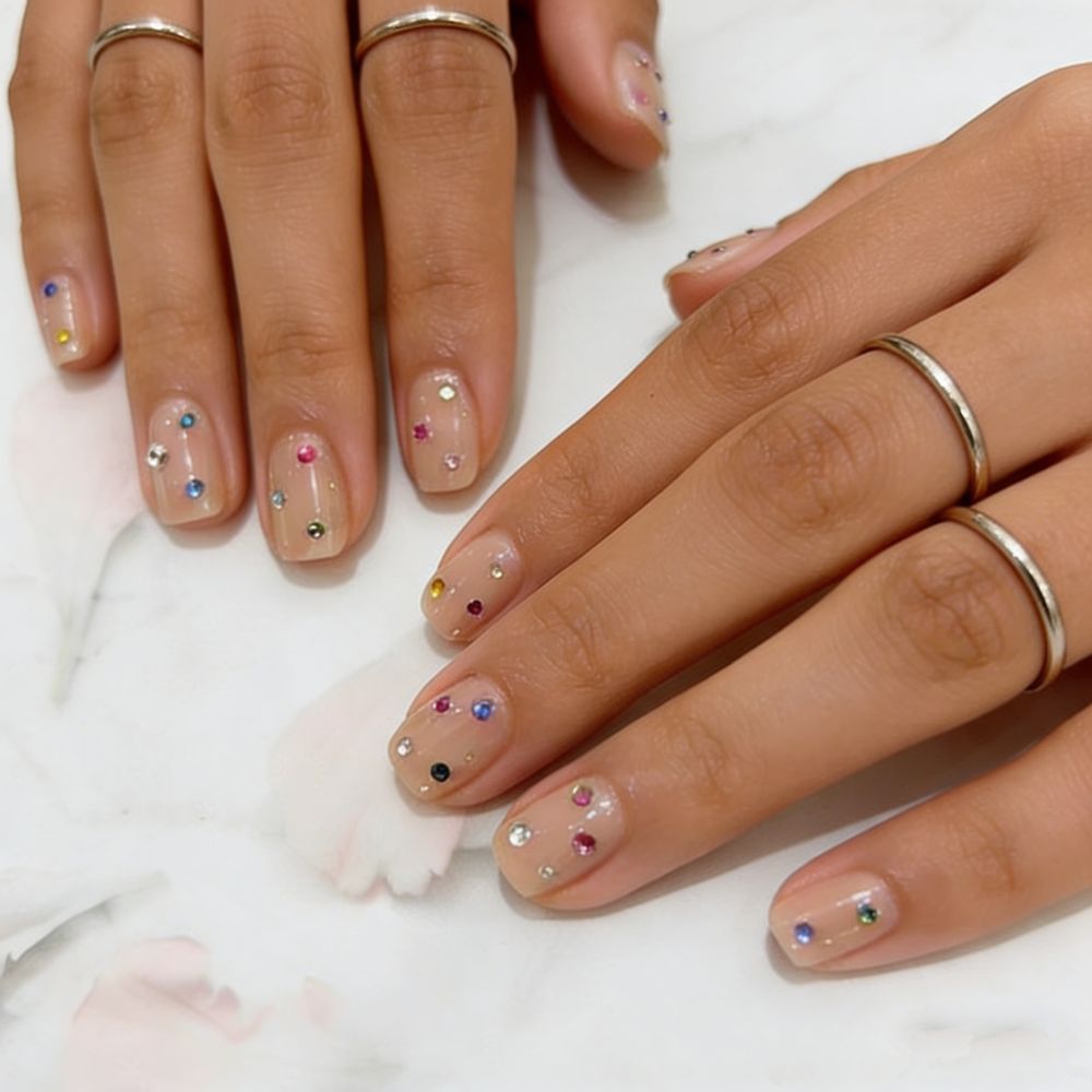 Dekorative Strass Press-On Nagelkunst