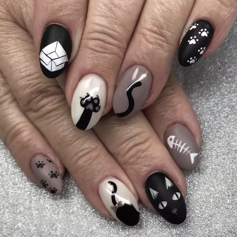 Kreatives katzenmotiviertes Nagelkunst-Set Brehn