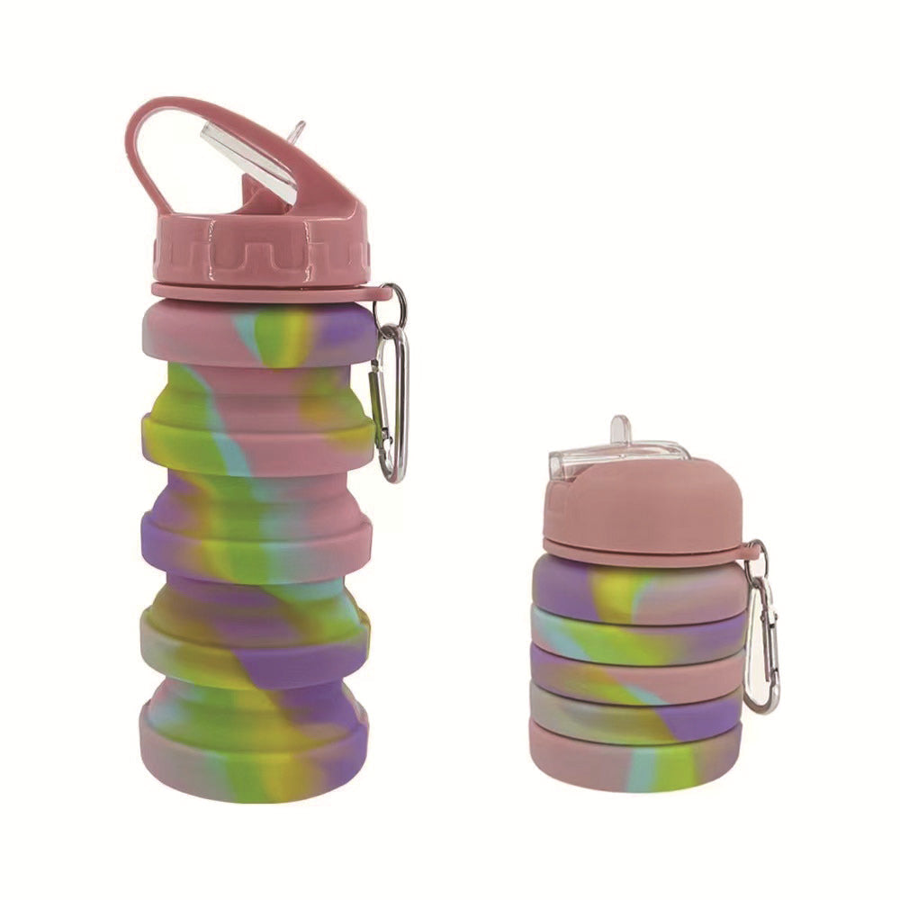 Damen Faltbare Silikon Trinkflasche mit Karabiner Brehn