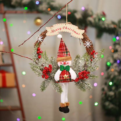 Weihnachtskranz Dekoration mit Schneemann-Design Brehn