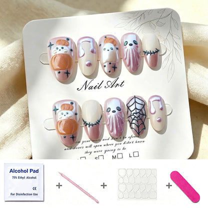 Verspielt Halloween-Themen Press-On Nagelkunst Set