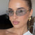 Damen futuristische Designer-Sonnenbrille mit ausgefallenem Rahmen und UV-Schutz Brehn