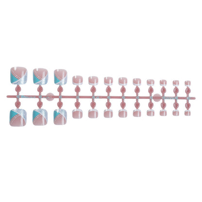 Stylisches Gel Press-On Nail Set mit geometrischem Design Brehn