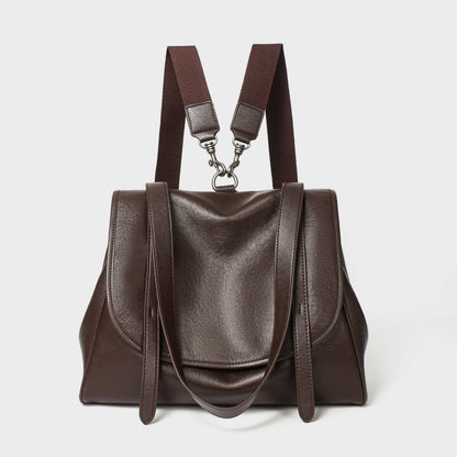 Umwandelbare Glatte Leder Klappe Tote Rucksack mit Abnehmbaren Gurtstraps