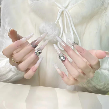 Premium Kristallverzierte Stiletto-Nagelspitzen