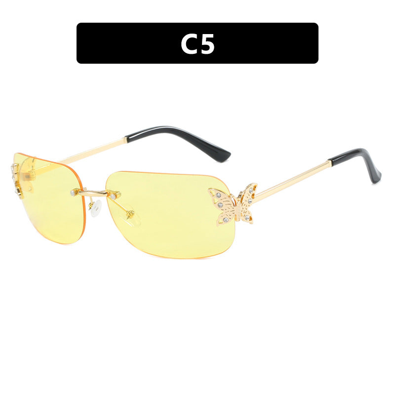 Damen modische Sonnenbrille mit filigranem Schmetterlingsdesign und schützenden Gläsern Brehn