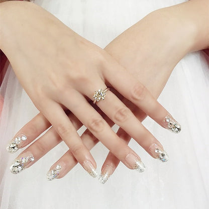 Glitzerndes kunsthandwerkliches Press-On-Nagelset Brehn
