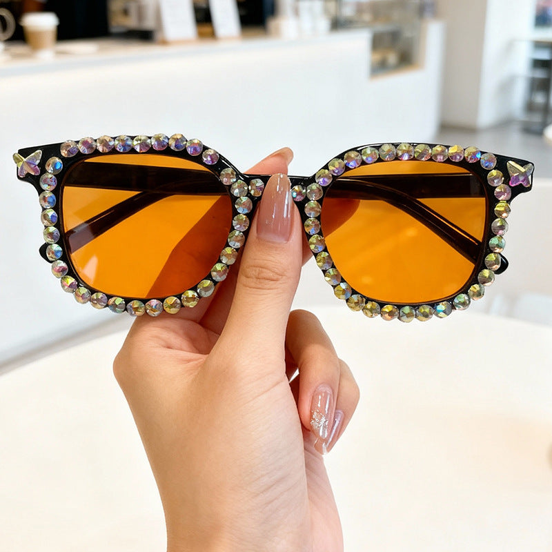Kristall-verzierte Katzenaugen-Sonnenbrille Brehn