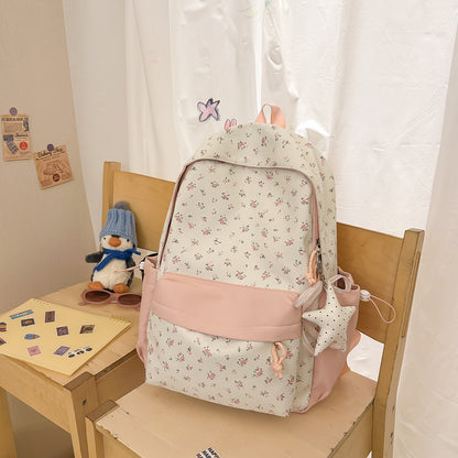 Blumenmuster Schulrucksack