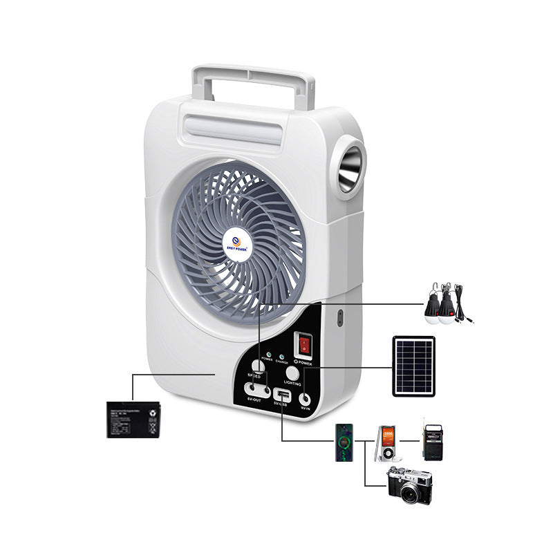 Unisex Tragbarer Ventilator mit Solarpanel Brehn