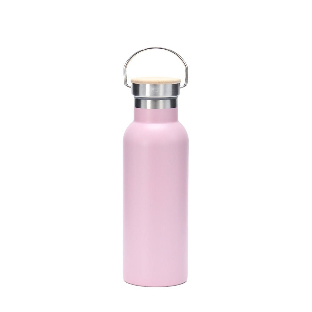 Damen isolierte Edelstahl-Trinkflasche mit Holzdeckel Brehn