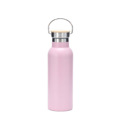 Damen isolierte Edelstahl-Trinkflasche mit Holzdeckel Brehn