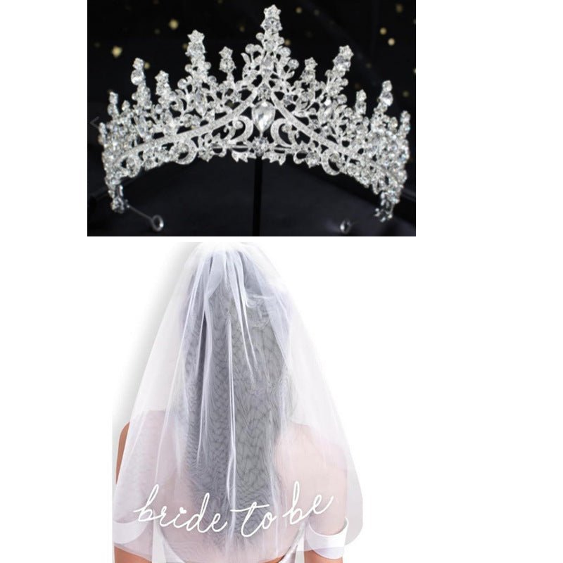 Damen Hochzeit Tiara und Schleier Set Brehn