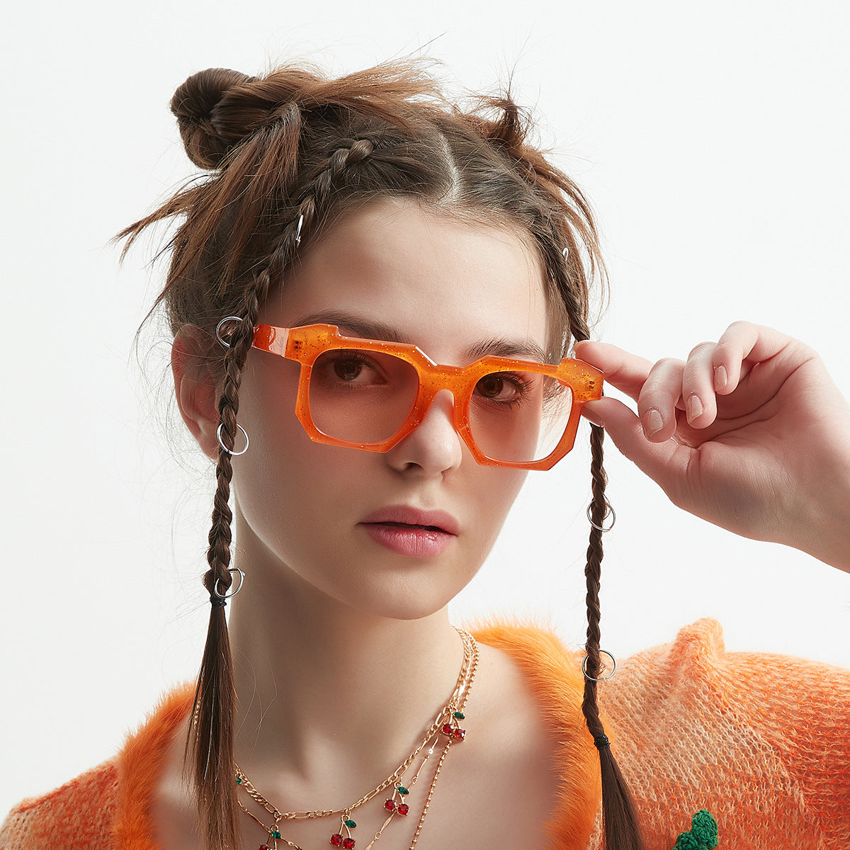 Damen modische transparente Sonnenbrille mit stilvollen Verlaufsgläsern Brehn