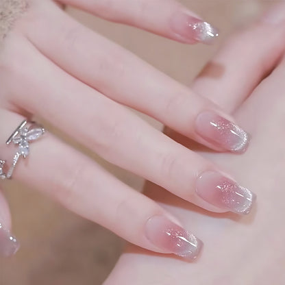 Glitzer Ombre Druck-Kunstnagelspitzen Brehn