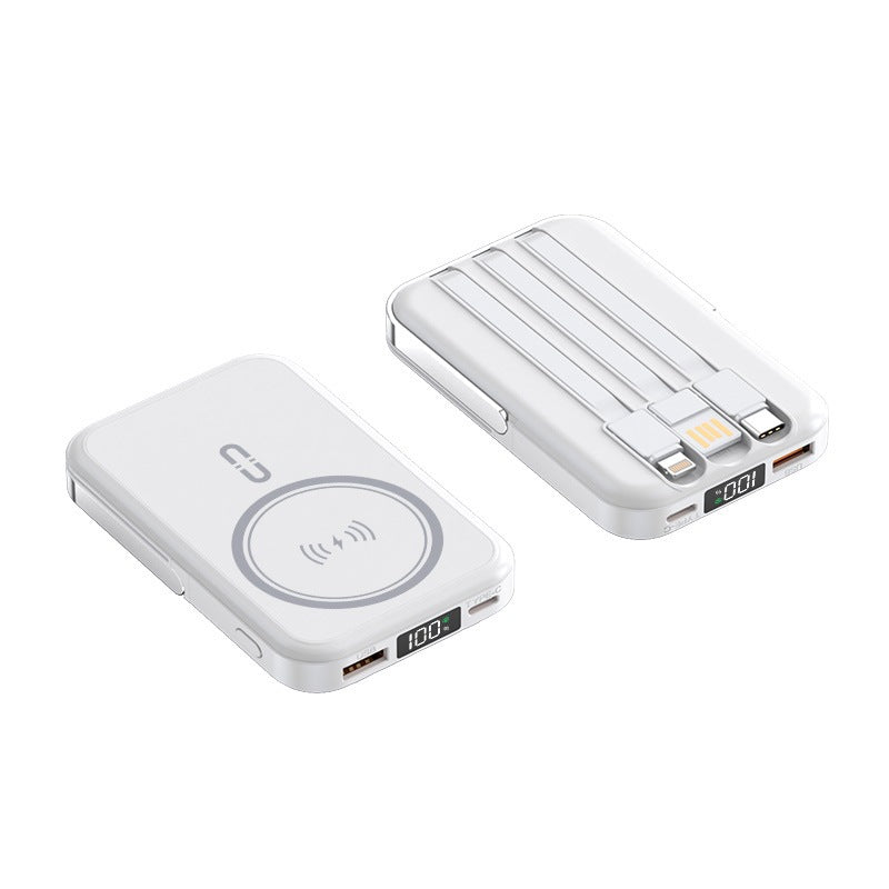 Tragbare Induktions-Powerbank mit Integriertem Ständer und Mehrfachanschlüssen Brehn