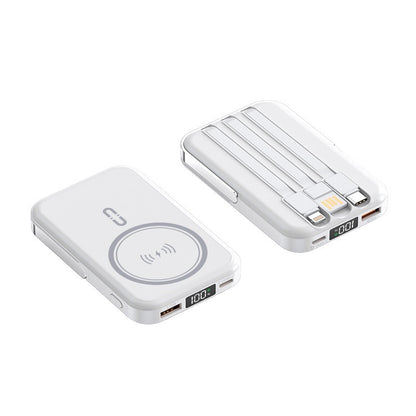 Tragbare Induktions-Powerbank mit Integriertem Ständer und Mehrfachanschlüssen Brehn