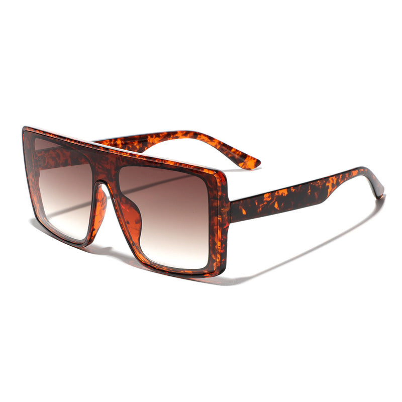 Damen oversized quadratische Sonnenbrille mit luxuriösem Schildpatt-Design Brehn