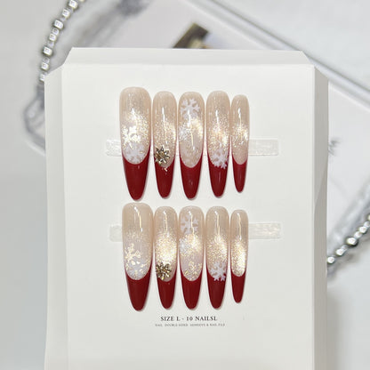 Künstlerisches Press-On-Nagelset mit elegantem floralen Design Brehn