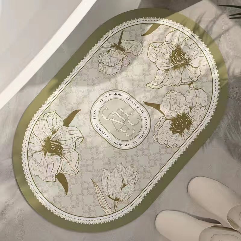 Elegante ländlich inspirierte Badezimmermatte Brehn