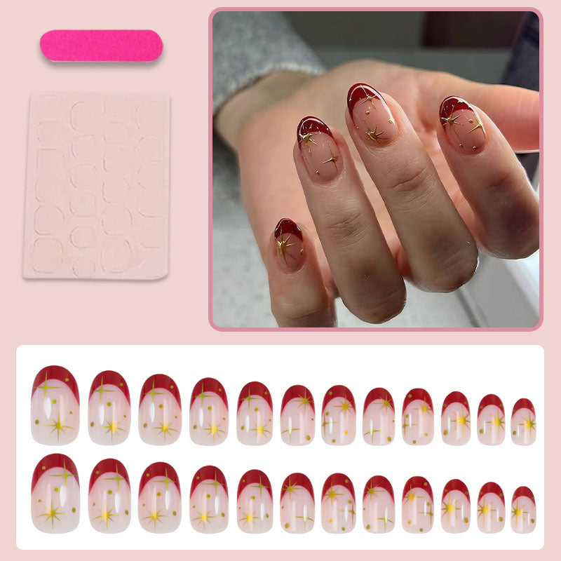 Kunstnagelset mit glamourösen Sternenmotiven und elegantem Farbverlauf Brehn