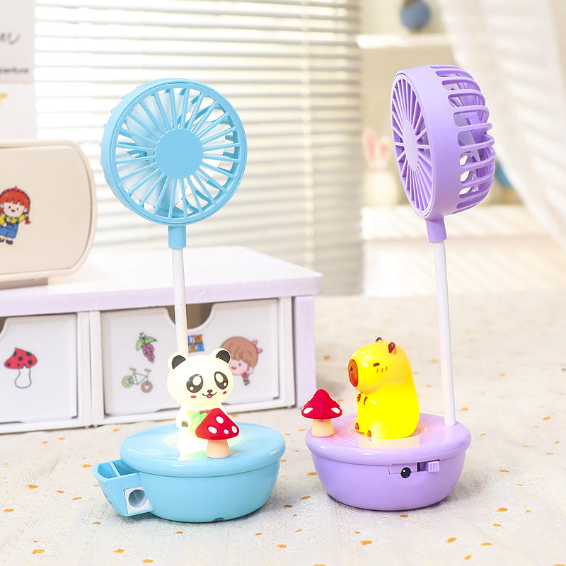 Damen Tragbarer USB Ventilator mit integrierter LED-Lampe und niedlichem Panda-Design Brehn