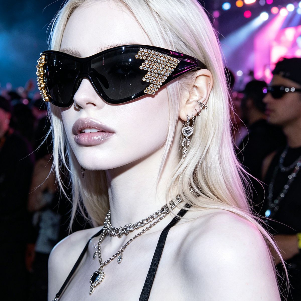 Damen Sportliche Sonnenbrille mit funkelndem Dekor Brehn
