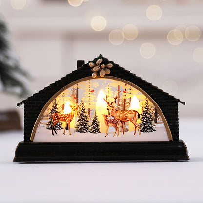 Dekorative Beleuchtete Weihnachtsdorf-Szene