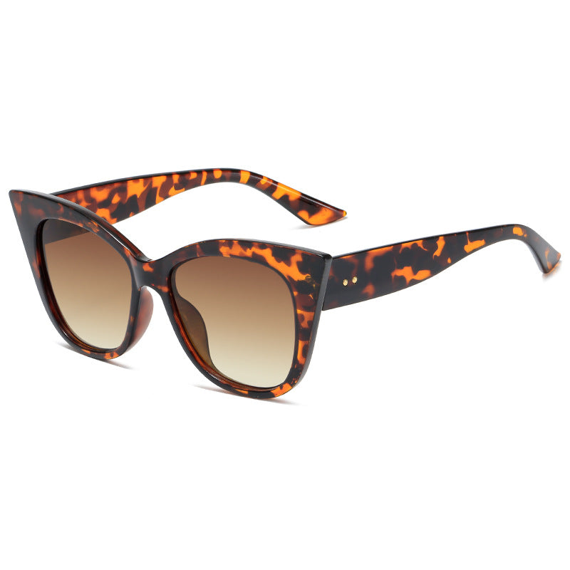 Damen extravagante Cat-Eye-Sonnenbrille mit verspiegelten Gläsern Brehn