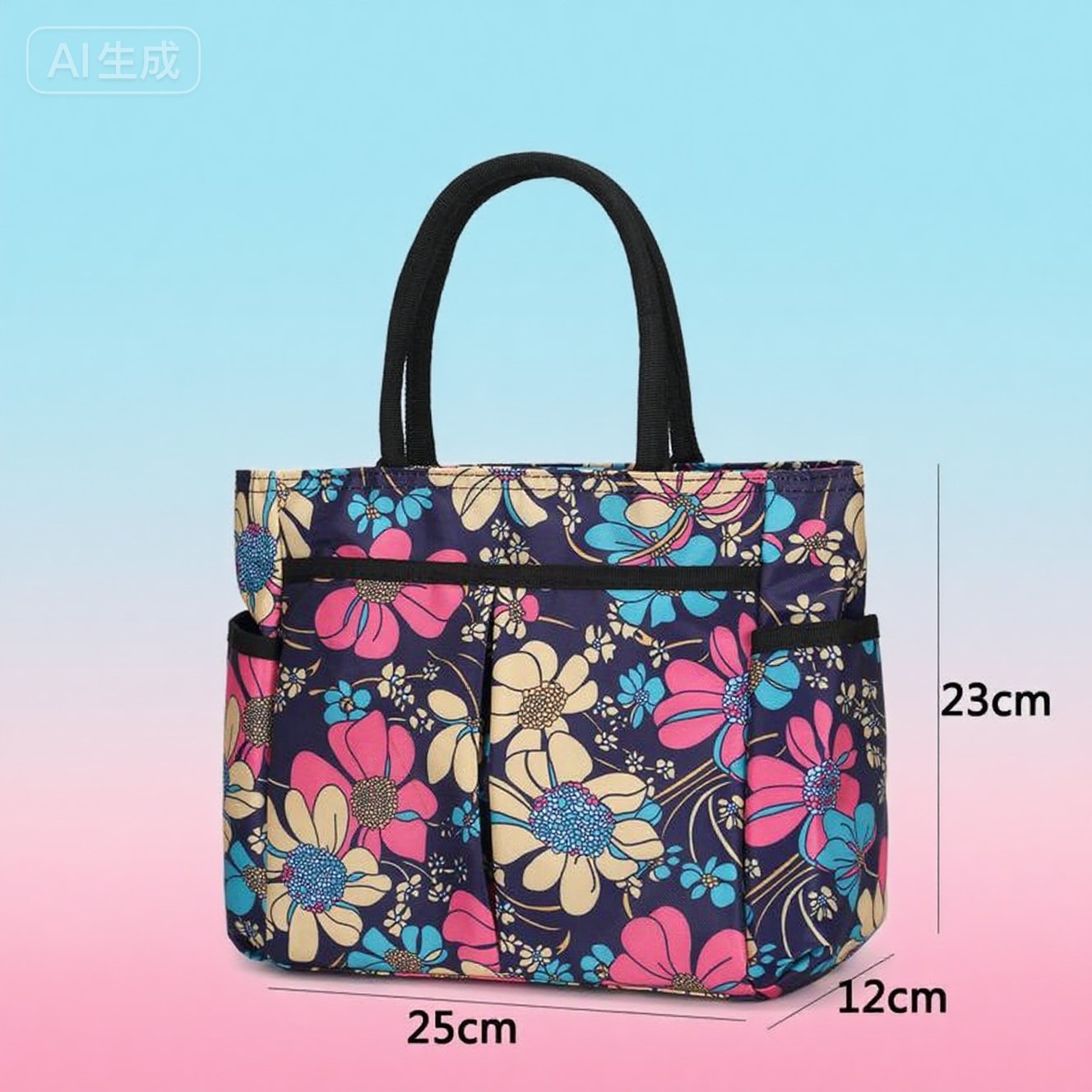 Blumenmuster Mehrfach-Taschen Einkaufsbörse Brehn
