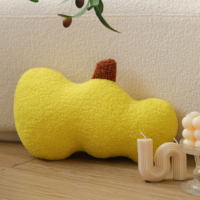 Nierenförmiges Dekokissen aus Bouclé‑Teddy mit weicher Polyesterfüllung Brehn