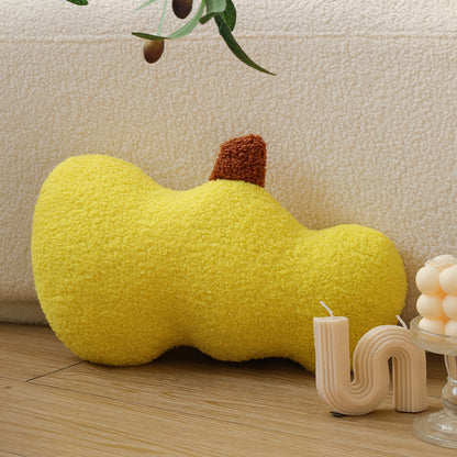 Nierenförmiges Dekokissen aus Bouclé‑Teddy mit weicher Polyesterfüllung Brehn