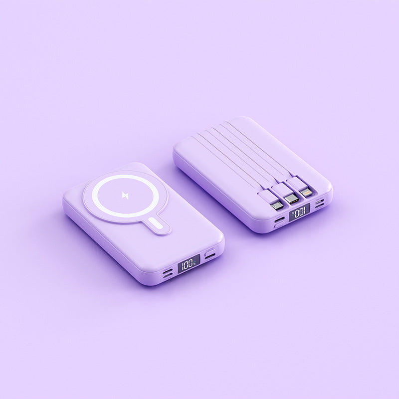 Tragbare Powerbank mit kabelloser Ladefunktion und digitaler Anzeige Brehn