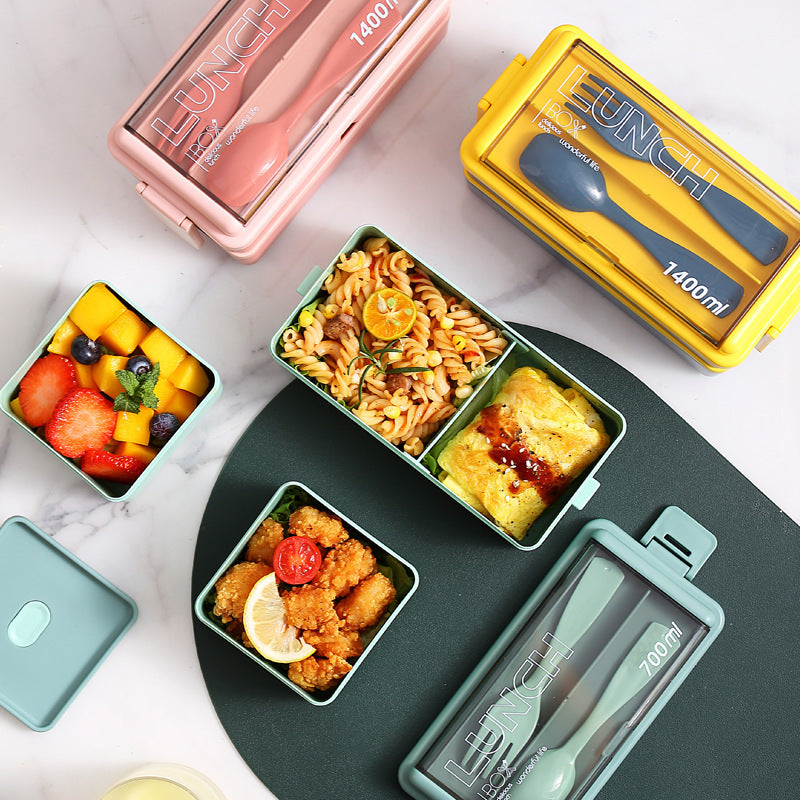 Multifunktionale Lebensmittelaufbewahrung Lunchbox mit integriertem Besteckset