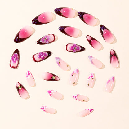 Floral-Accent Stiletto Nagelkunst Verlängerungen Brehn