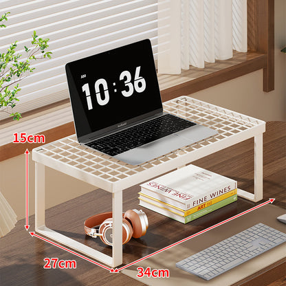 Grid-Top Desktop Laptop und Monitor Riser Regal mit erhöhtem offenem Unterlagerung