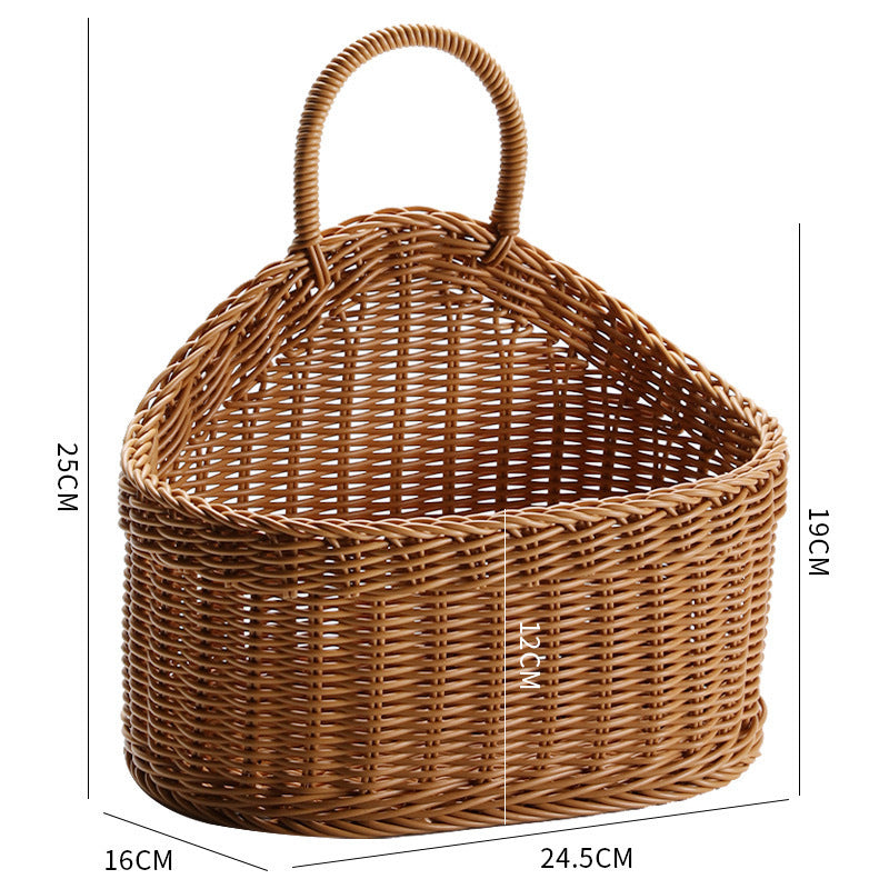 Damen Handgefertigter Rattan Aufbewahrungskorb mit Griff Brehn