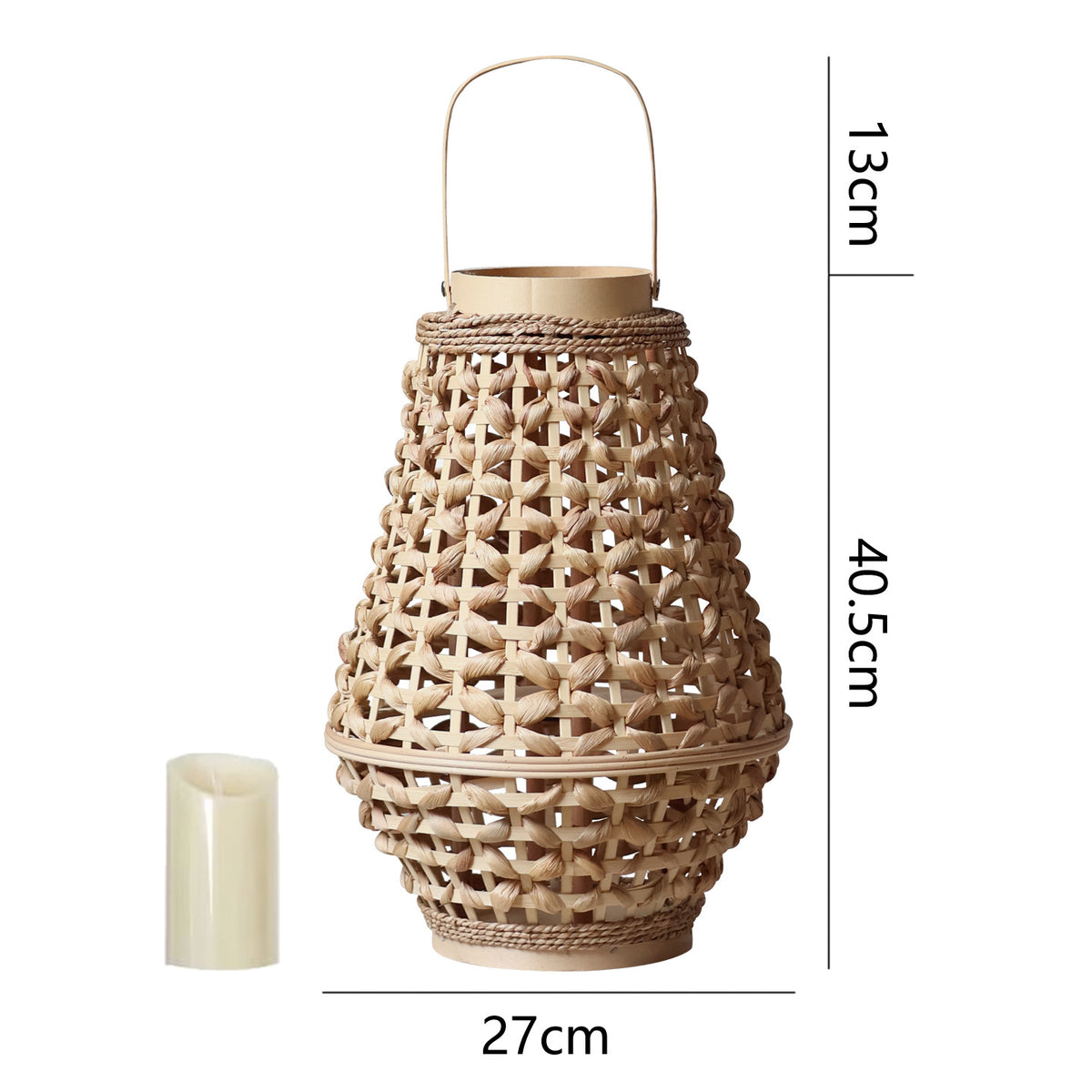 Elegante Laterne aus geflochtenem Rattan Brehn