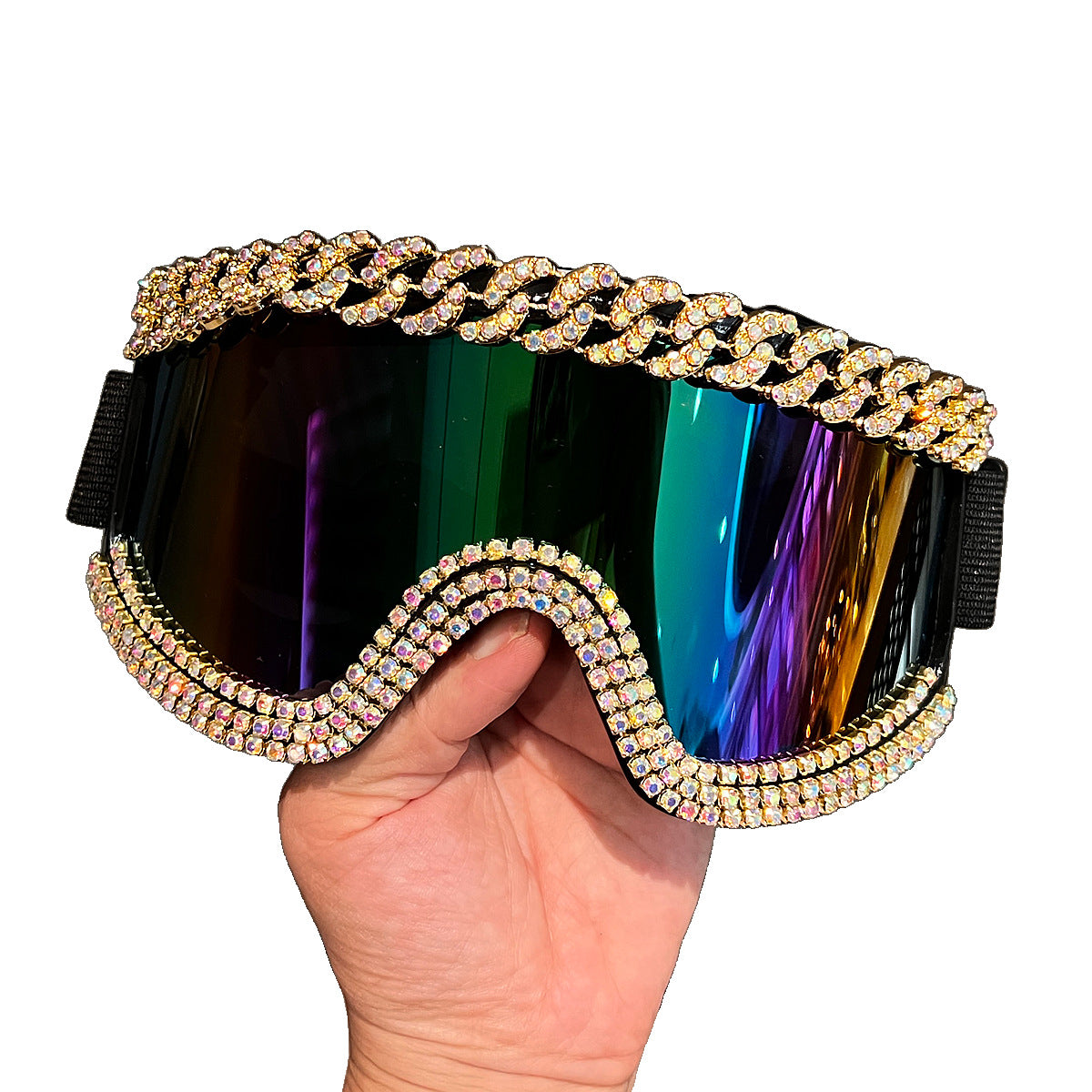 Damen Skibrille mit glamourösem Kristallrahmen Brehn