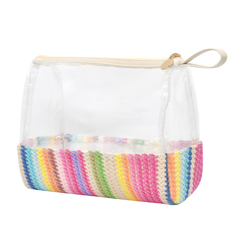 Kosmetiktasche Aus Transparentem Material mit Geflochtenem Boden Brehn