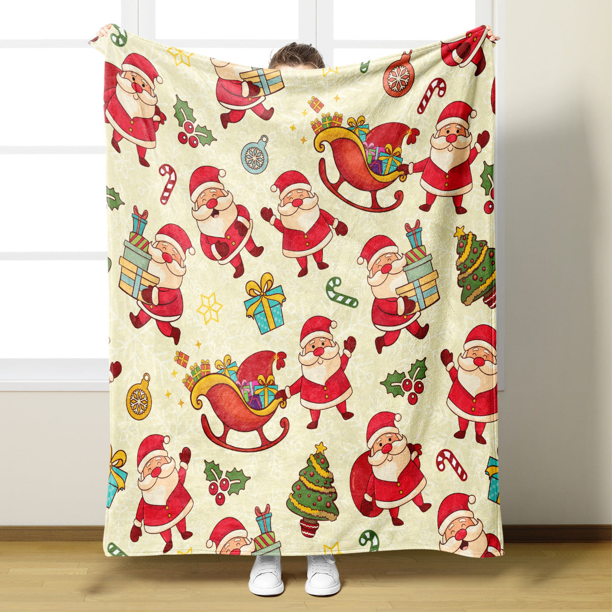 Weihnachtlich gestaltete Decke