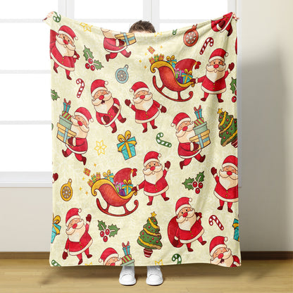 Weihnachtlich gestaltete Decke