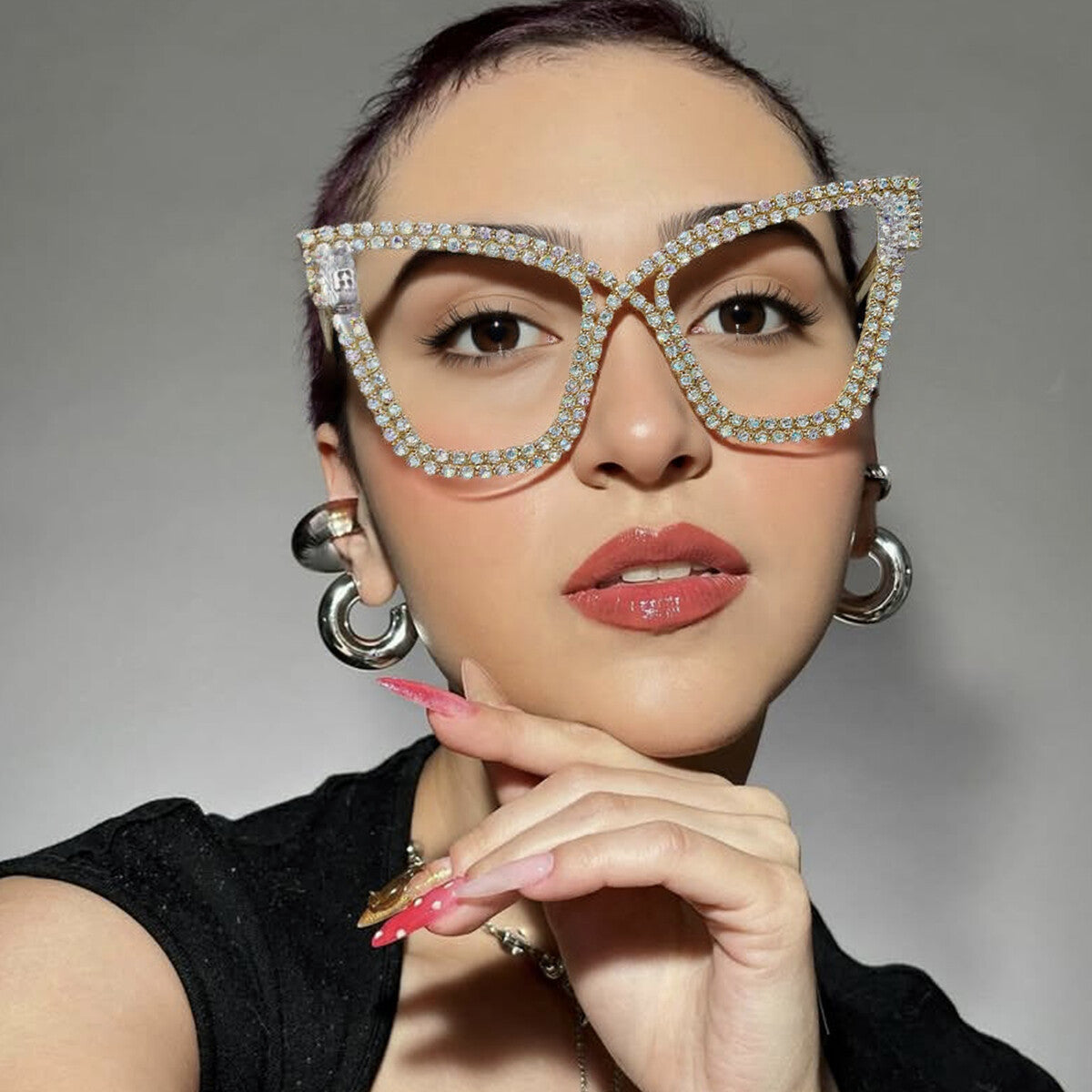 Damen Sonnenbrille mit glamourösem Kristallbesatz Brehn