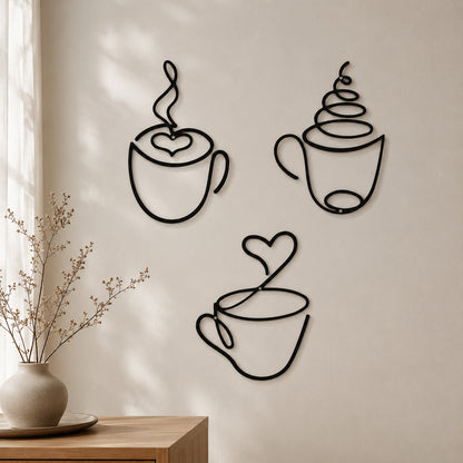 Künstlerische Kaffeetassen Wanddekoration