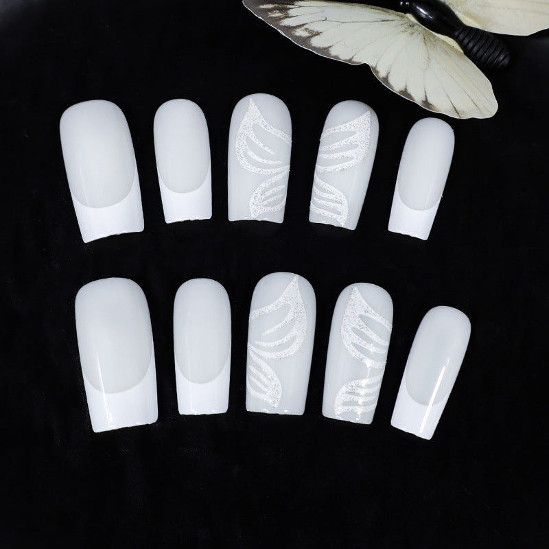 Kunstnagelset mit elegantem transparentem Design Brehn